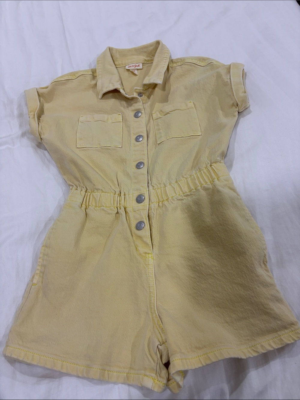 Cat & Jack girls Yellow Short-Sleeve Romper size 8 - Picture 2 of 5